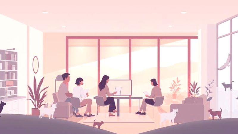 Un espacio de oficina colaborativo y armonioso