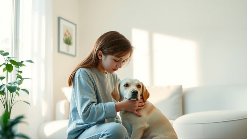 Un joven y su perro