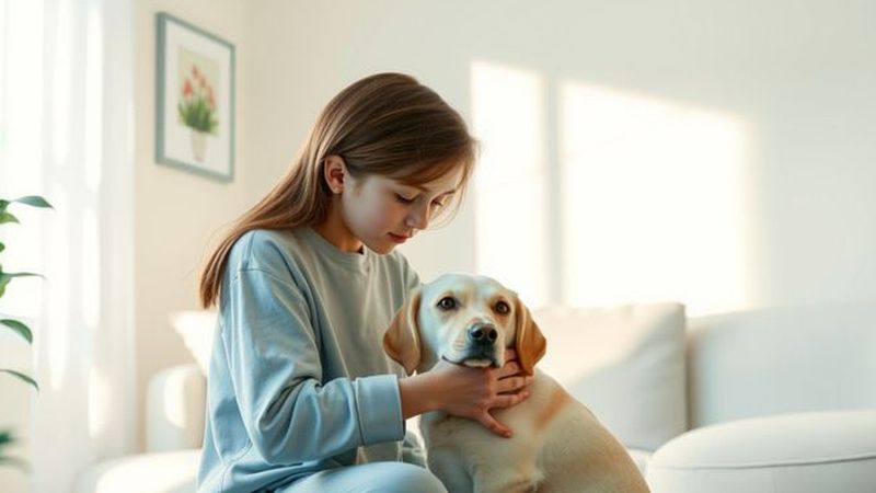 Un joven y su perro