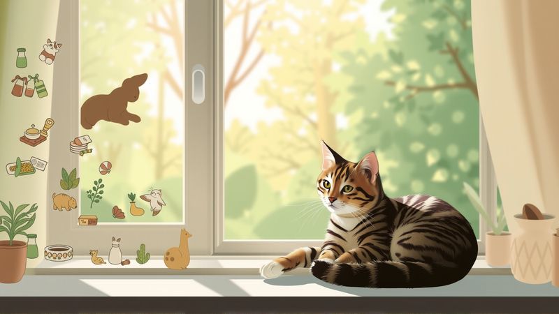 Gatos estilizados en un ambiente sereno