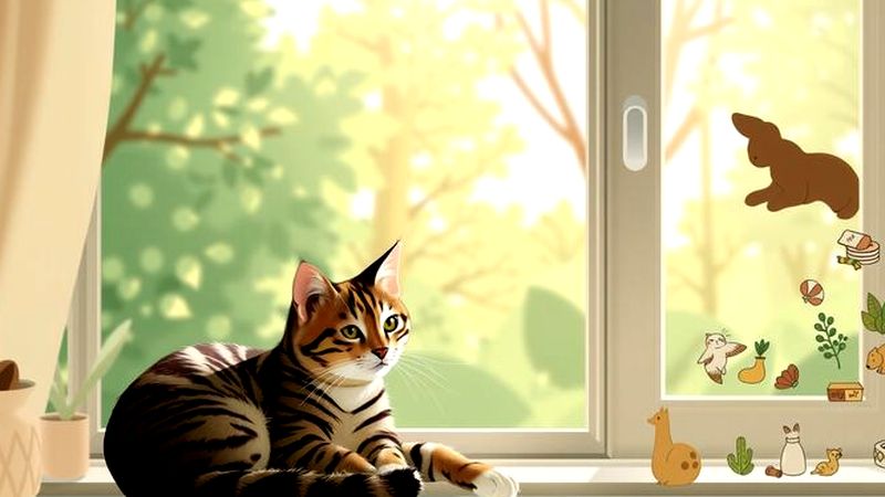 Gatos estilizados en un ambiente sereno