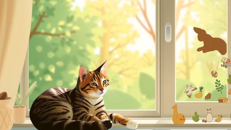 Gatos estilizados en un ambiente sereno