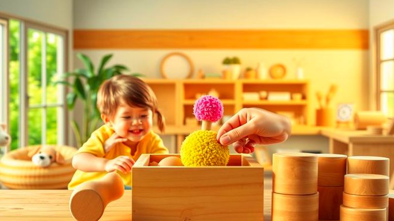 Un niño feliz juega con un juguete