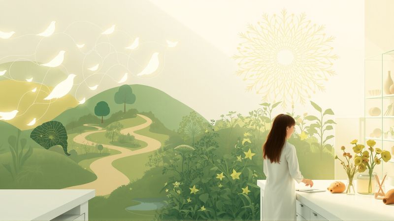 Una ilustración tranquila revela armonía natural