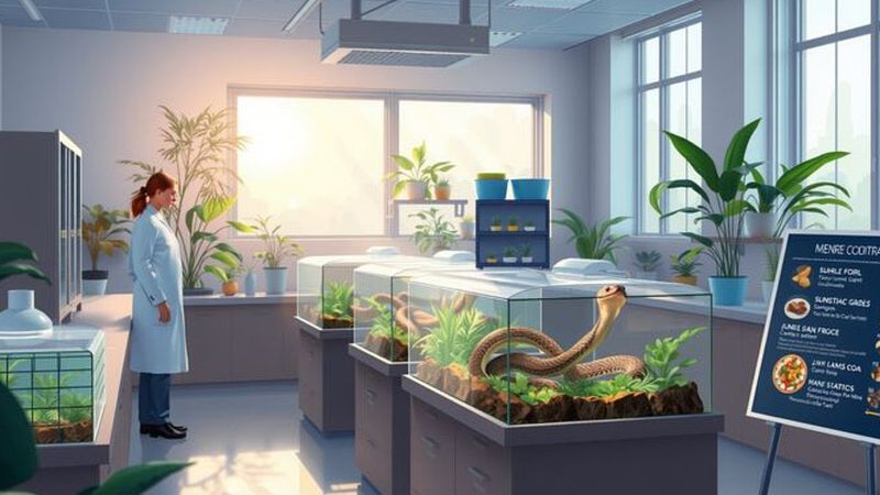 Un laboratorio estudia serpientes con cuidado