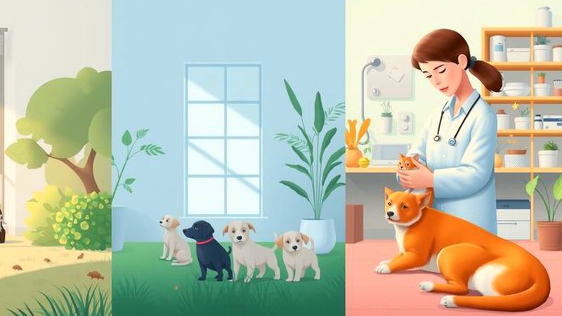 Un veterinario cuida animales en paz