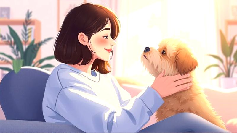 Un joven conecta pacíficamente con su perro