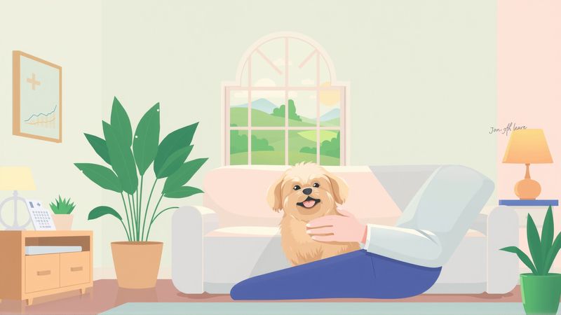 Un ambiente tranquilo observa a un perro