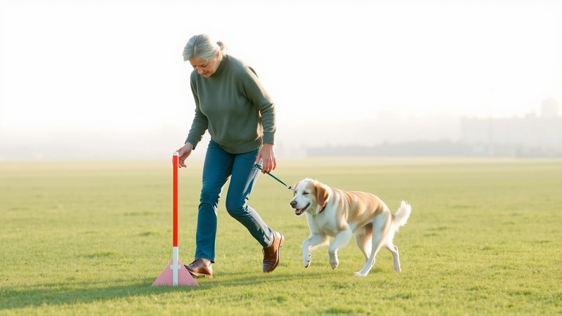 Un guía paciente instruye a su perro