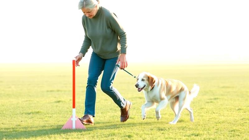 Un guía paciente instruye a su perro