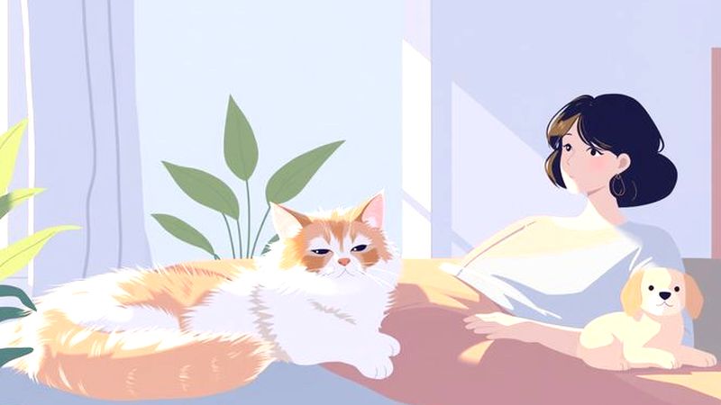 Un gato y humano en paz