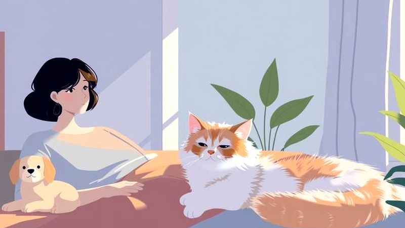 Un gato y humano en paz