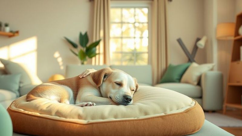 Un perro anciano encuentra serenidad en su hogar