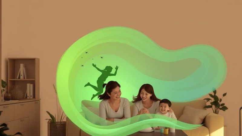 Familia tranquila disfruta armonía natural preventiva
