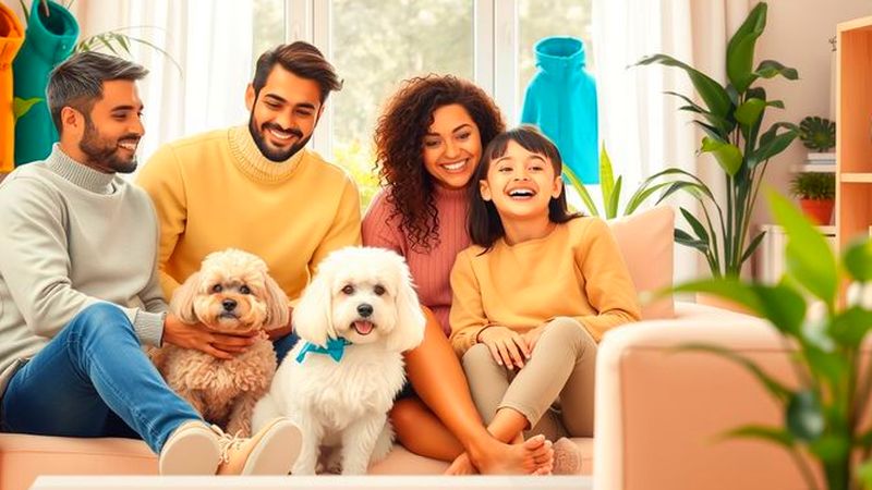 Una familia feliz disfruta de la serenidad